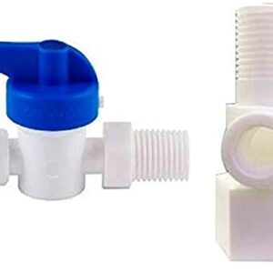 Plastic Inlet Coupling + Valve/Connector Ro/Uv/Water Filter Purifier 1/4" Size (D.V.Set), Rust Free, Long life, (Plastic Inlet Valve & Handle)- Set Of 1