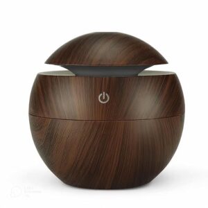 Wooden Ultrasonic Humidifier - Cool Mist Aroma Diffuser with 7 Color LED Lights, Portable Air Purifier & Sanitizer for Home, Office & Car