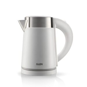 Glen Electric Kettle 800ml, Plastic Clad Stainless Steel, Cordless, 360? Rotation Base, Auto Shutoff, 800W, Kettle for Hot Water & Tea - White (9004)