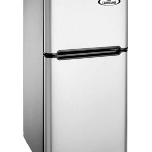 LEONARD USA 110 L Inverter Double Door Mini Fridge Small Fridge with Separate Deep Freezer Compartment (Based on American Technology) (Silver & Black)