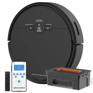 OLMARTT Smart Robot Vacuum Cleaner, Wi-Fi App & Remote Control, Auto Recharge, Fixed Point Cleaning, Automatic Floor Cleaning Robot for Home, White