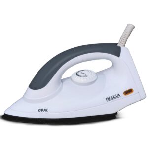 INALSA Electric Opal 1000 Watt Dry Iron For Clothes With Non-Stick Soleplate Coating|Variable Temperature Control|360? Swivel Control|ON/OFF Thermostat Indicator|2 Yr Warranty
