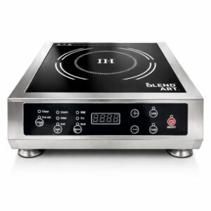 Blend Art Commercial 3500W Induction Cooktop for Restaurant, Caf? & Cloud Kitchen | Heavy Duty Stainless Steel Body | Fast Heating 30x30cm Plate size