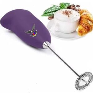 Electric Mini Hand Held Coffee Beater || Milk Beater || Milk Foamer Mixer Battery Operated Maker machine || Mini Coffee Milk Egg Beater (Purple Pack of 1)