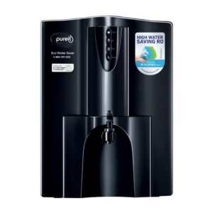 Pureit Eco Water Saver RO Purifier (Black) with RO+UV+MF Filtration | Water Purifier Filter For Home | 7-Stage Purification | Up to 60% Savings | Suitable for Borewell/Tanker/Municipal Supply | 10 L