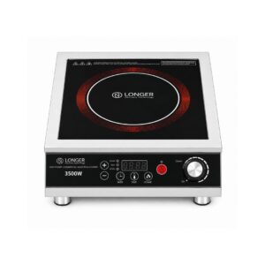 LONGER Commercial Induction 3500W Cooktop | Heavy Duty Stainless Steel Body | 6 Cooking Modes | Touch Panel + Knob Control | LED Display | 2Hr Auto Shut Off | Restaurant & Catering Use
