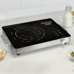 Borosil 2200W Smart Kook Infrared Induction | Digital Display with Touch Buttons | Glass Crystallite Plate | 8 Preset Modes | Auto Cooling Fan | 1 Year Warranty | Made in India