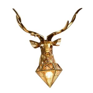 Club Bollywood? Modern Deer Head Wall Lamp Animal Gold Elk Sconce for Loft Corridor Lounge|Home & Garden | Lamps, Lighting & Ceiling Fans | Wall Fixtures|1 Piece Wall Light