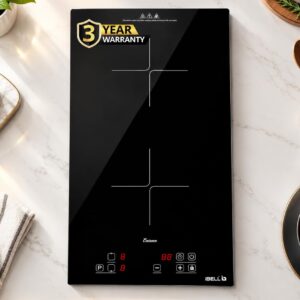 iBELL CROWN11 Induction Cooktop 2000W - 3YEAR WARRANTY, Portable Electric Induction Cooker, Full Touch Control, 6 Preset Cooking Modes, Auto Shut-Off, Overheat Protection [Black]