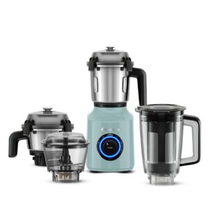 Atomberg Zenova Fresh Juicer Mixer Grinder For Kitchen | Smart BLDC Motor | Grinds Like 1000 Watt | Coarse Mode for Silbatta Texture | 4 Jar With Chopper | Coconut Milk Maker | Hands-Free | Misty Teal