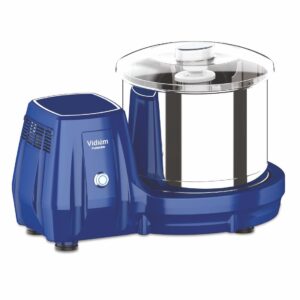 Vidiem Tusker 2.0L Table Top Wet Grinder | 200W Power Max Motor | Twin Wipers, Metal Chassis, Easy Lock | Stainless Steel Shaft | Polycarbonate Lid | 5-Year Motor Warranty
