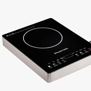 RUSSELL HOBBS Preciso 2000W Induction Cooktop | Digital Touch Control with Live Power Display |8 Heat Levels up to 600?C | All-Pan Compatible | 24H Timer |Crystal Glass Surface | Smart Safety Controls