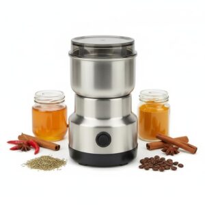 PowerGrind X1-200W Professional Electric Grinder | Heavy-Duty Stainless Steel Blades | Intelligent One-Touch Control for Coffee, Spices & Grains | Minimalist Luxe Design