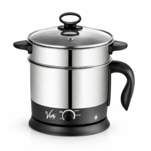 4-in-1 Multi-Utility Electric Kettle 1.8L | Electric Rice Cooker | Idli Maker | Egg Boiler | Momos & Vegetable Steamer | Multipurpose Kettle | 230V (Silver)