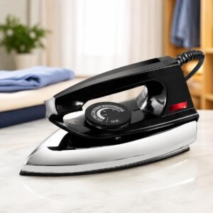 Baltra Casual 750 Watts Dry Iron | Non Stick Coated Soleplate | Light Weight | Adjustable Temperature Control | Cotton Braided Swivel Cord | Press Iron for Clothes | 2 Years Warranty