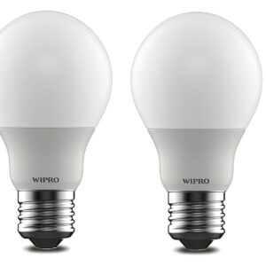 wipro Garnet 5W LED Bulb for Home & Office |Cool Day White (6500K) | E27 Base|220 degree Light coverage |4Kv Surge Protection |400V High Voltage Protection |Energy Efficient | Pack of 2