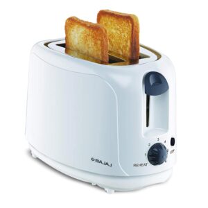 Bajaj ATX 4 750 watts 2-Slice Pop-up Toaster | Dust Cover & Slide Out Crumb Tray | 6-Level Browning Controls | Mid-Cycle Cancel Feature | 2-Yr Warranty | 750 watts | Electric Toaster ?White?
