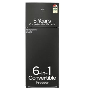 Godrej 244 L 3 Star 5 Years Comprehensive Warranty New Launch | 6-in-1 Freezer Convertible | 95%+ Food Surface Disinfection | Double Door Refrigerator (RT EONVALOR 280CN RCIF FS ST, Fossil Steel)