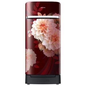 Samsung 189 L, 5 Star, Digital Inverter, Direct-Cool Single Door Refrigerator (RR21H2H25BR/HL, Begonia Red, Base Stand Drawer, Single Touch Defrost, 2026 Model)