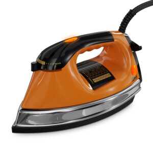GM Ferro 1200W Heavyweight Dry Iron Press 1.75 Kg | Dual Layer German Non-Stick Coating with 2 Yrs Warranty | Shock Proof Iron Box for Clothes with 1.8M Cord Length | Enhanced Back Rest for Safety