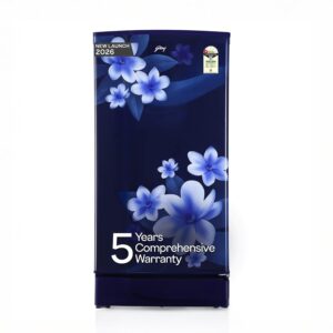 Godrej 180L 1 Star 5 Years Comprehensive Warranty | New Launch | Advanced Capillary Technology| Jumbo Vegetable Tray| 2.25L Bottle Space Single Door Refrigerator (RD EDGE 205AN WRF PP BL, Pep Blue)