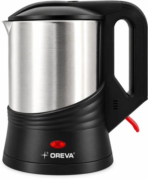 1 Litre Electric Kettle 1350W, Stainless Steel Body, Cordless Design with 360? Rotational Base, Concealed Heating Element, Auto Shut-Off & Overheat Protection, Retractable Power Cord, Black