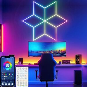 Trendy Illumina RGB Hexagon Wall Light, Smart Gaming Room LED Light with Remote Control, Color Changing Decorative Wall Lamp for Bedroom, Living Room, Gaming Setup & Home Decor