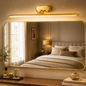 FILLISKA? 12 Watt Modern LED Picture/Dressing/Vanity/Bathroom/Mirror Light with 3 Step Light Mode & Adjustable Head (White, Warm White and Neutral White) (2 Year Warranty)(Luxurious Gold-776)