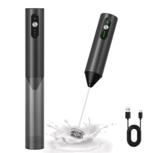 CIRCLE JOY 3-Speed Rechargeable Coffee Frother Electric, Milk Frother Handheld with Dual Spring Whisker for Home Coffee Maker Lattes, Cappuccino & Hot Chocolate