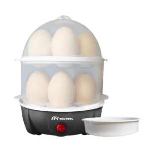 Mr. TRU Smart 4-in-1 Egg Boiler Machine 350 Watts | Boil upto 14 Eggs, Poach Eggs, Steam Vegetables Make Dhokla, Reheat | Black