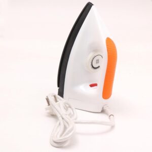 Electric Dry Iron for Clothes with Adjustable Temperature Control, Indicator Light & Ergonomic Grip | Lightweight Fabric Iron for Cotton, Linen, Silk, Wool, Rayon & Synthetic Clothes