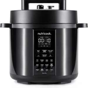 Nutricook Smart Pot 2 Stainless Steel 6 QT (5.7L), 1000W 9-in-1 Instant Programmable Electric Pressure Cooker, Slow Cooker, Rice Cooker, Steamer, Saut? Pot, Sous Vide, Smart Lid, 2-Year Warranty