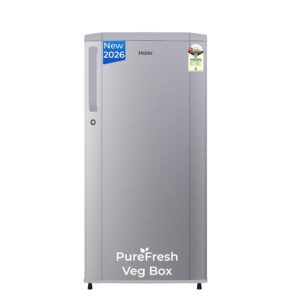 Haier 165 L 1 Star Direct Cool Single Door Refrigerator with Diamond Edge Freezing Technology, Easy Clean Back, Large Vegetable Box (HED-171MSA-P, Moon Silver, 2026 Model)