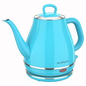 Anfilank - 1 Litre Electric Gooseneck Kettle 1500W Kettle 100% Stainless Steel BPA Free Kettle with Auto-Close and Boil-Dry Protection