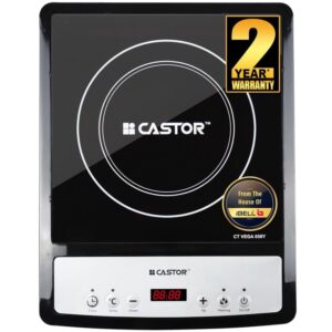 iBELL Castor VEGA Induction Cooktop 2000W, 3-YEAR WARRANTY, Portable Electric Induction Cooker with Touch Control, Auto Shut-Off, Overheat Protection, Fast Heating, Energy Efficient, [Black]