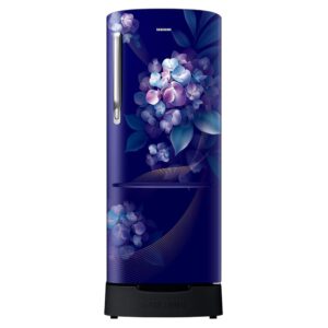 Samsung 223 L, 3 Star, Digital Inverter, Direct-Cool Single Door Refrigerator (RR24H2823HS/NL, Hydrangea Blue, Base Stand Drawer, Single Touch Defrost, 2026 Model)