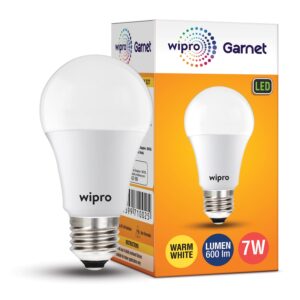 Wipro Garnet 7W LED Bulb for Home & Office |Warm White (2700K) | E27 Base|220 degree Light coverage |4Kv Surge Protection |400V High Voltage Protection |Energy Efficient | Pack of 1