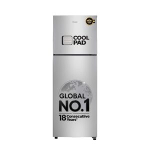 Haier 240 L 1 Star Frost Free Double Door Refrigerator with Cool Pad for Extended Freezer Cooling & Spacious Fresh Zone (HEF-251EGSA-P, Moon Silver, 2026 Model)