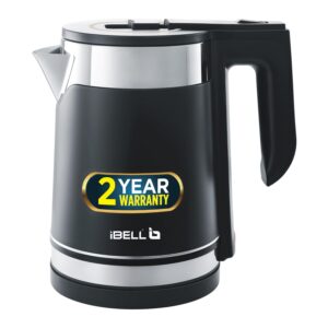 iBELL SEK170BM Premium Electric Kettle 1.7 Litre, 1500 Watt, Stainless Steel with Insulation, Auto Cut-Off (Black)