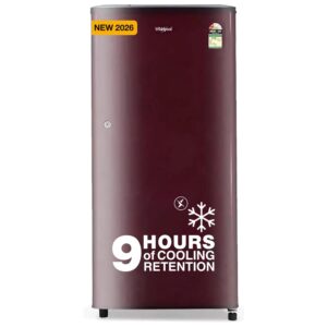 Whirlpool 184 L 2 Star Direct-Cool Single Door Refrigerator (205 WDE CLS 2S SHERRY WINE-Y, Red, 2026 Model)