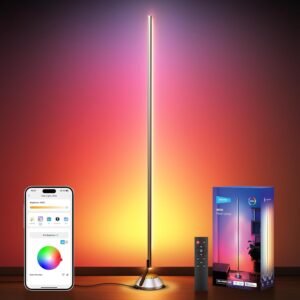 NEEWER Smart RGBW Floor Lamp, 1500 lm LED Corner Light, Compatible with Alexa Google, App Control, AI DIY, Music Sync, 16 Million Colours, Ambient Lighting for Bedroom, Home Decoration, NF01