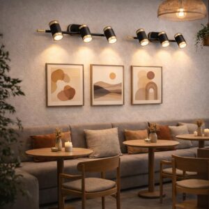 TRIPPING 17watt LX087 Warm White Light Color Adjustable 3-Head LED Wall Lamp ? Black & Gold Metal Body Focus Spot Light for Dressing Table, Mirror & Accent Walls (50?15?7 cm)