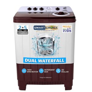 OG Star Smart Choice 10.5 Kg Semi-Automatic Top Load Washing Machine | 1400 RPM Powerful Motor | 3D Rollers | Dual Waterfall | Built-in Detergent Box | Heavy Duty Performance