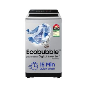 Samsung 7 kg, 5 Star, Eco Bubble Technology, Digital Inverter Motor, Soft Closing Door, Fully-Automatic Top Load Washing Machine (WA70BG4441YYTL, Lavender Gray)