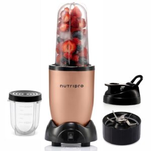 Nutripro Juicer Mixer Grinder Smoothie Maker - 500 Watts (2 Jars & 1 Blade, Gold) - 2 Year Warranty