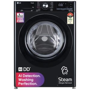 LG 10 Kg, 5 Star, AI DD Technology, Steam Wash, Wi-Fi, 6 Motion DD, Fully-Automatic Front Load Washing Machine (FHP1210Z3O, Allergy Care, In-Built Heater, Touch Panel, 2026 Model, Onyx Black)