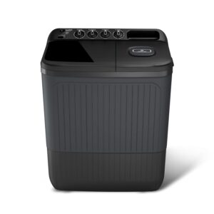 Lloyd 7.5 kg 5 Star Semi Automatic Top Load Washing Machine |1300 RPM | Detergent Storage Zone | 3 Wash Programs | Swift Dry | Magic Filter, (GLWS755AODVG, Dark Grey)