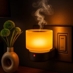 PANCA Electric Kapoor Dani with Night Lamp | Camphor Diffuser & Aroma Oil Burner for Home | Fragrance Lamp for Living Room, Puja & Bedroom | Incense Holder & Home Aroma Diffuser