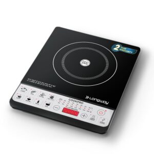 Longway Cookpro IC 2000 Watt Induction Cooktop with Auto Shut-Off & Over-Heat Protection With 8 Cooking Mode & BIS Approved (Black, Push Button)