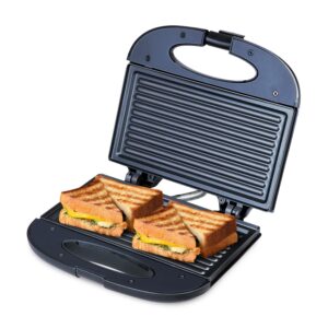 Bajaj New SWX 400 2-Slice Sandwich Grill Toaster | Non-Stick Coating Plates | Buckle Clip Handle | 1 Year Product Warranty ?Black?